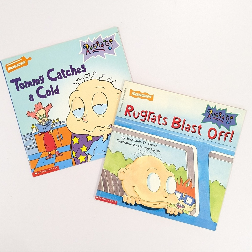 Vintage Lot Of 2 Rugrats Books: Tommy Catches A Cold & Rugrats Blast Off
